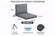 Poduszka wodoodporna na krzesło z oparciem TIP 80x40 cm Brzoza - 3