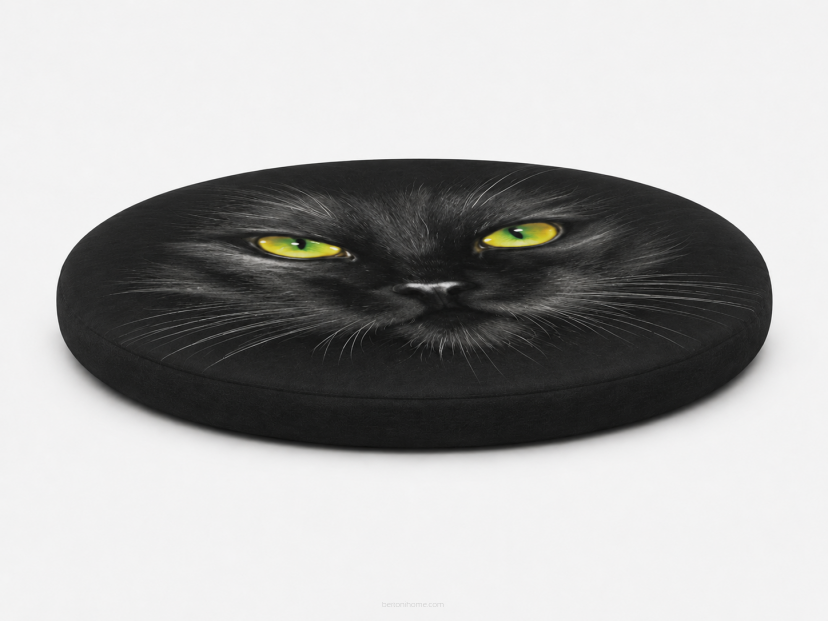 Poduszka na krzesło E-Ring Nero 37 cm – wygodna, okrągła, 3 cm, zdejmowany pokrowiec