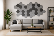 Filcowy Panel Ścienny Samoprzylepny HEXAGON Antracyt, 42x37 cm 4 mm – Panel Dekoracyjny, Akustyczny, Izolacyjny i Antykondensacyjny - 2