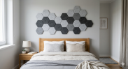 Filcowy Panel Ścienny Samoprzylepny HEXAGON Antracyt, 42x37 cm 4 mm – Panel Dekoracyjny, Akustyczny, Izolacyjny i Antykondensacyjny - 5