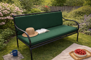 Poduszka ogrodowa wodoodporna na ławkę huśtawkę BERTONI Zielona 120x40+40, zdejmowany pokrowiec - 2