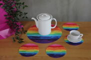 Zestaw podkładek na stół okrągłych 1+4 - COLORFULL - 3
