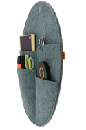 Organizer ścienny filcowy Bertoni „Kółko” XL fi - 45 cm – szary, 4 kieszenie, ekologiczny - 7