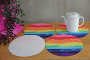 Zestaw podkładek na stół okrągłych 4D - COLORFULL - 4