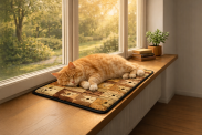 Poduszka dla kota na parapet 70x30 cm, Pexeso – wodoodporna, wygodna i stabilna z 2 samoprzylepnymi paskami - 5