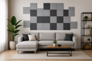 Filcowy Panel Ścienny Samoprzylepny KWADRAT Antracyt, 37x37 cm 4 mm – Panel Dekoracyjny, Akustyczny, Izolacyjny i Antykondensacyjny - 3