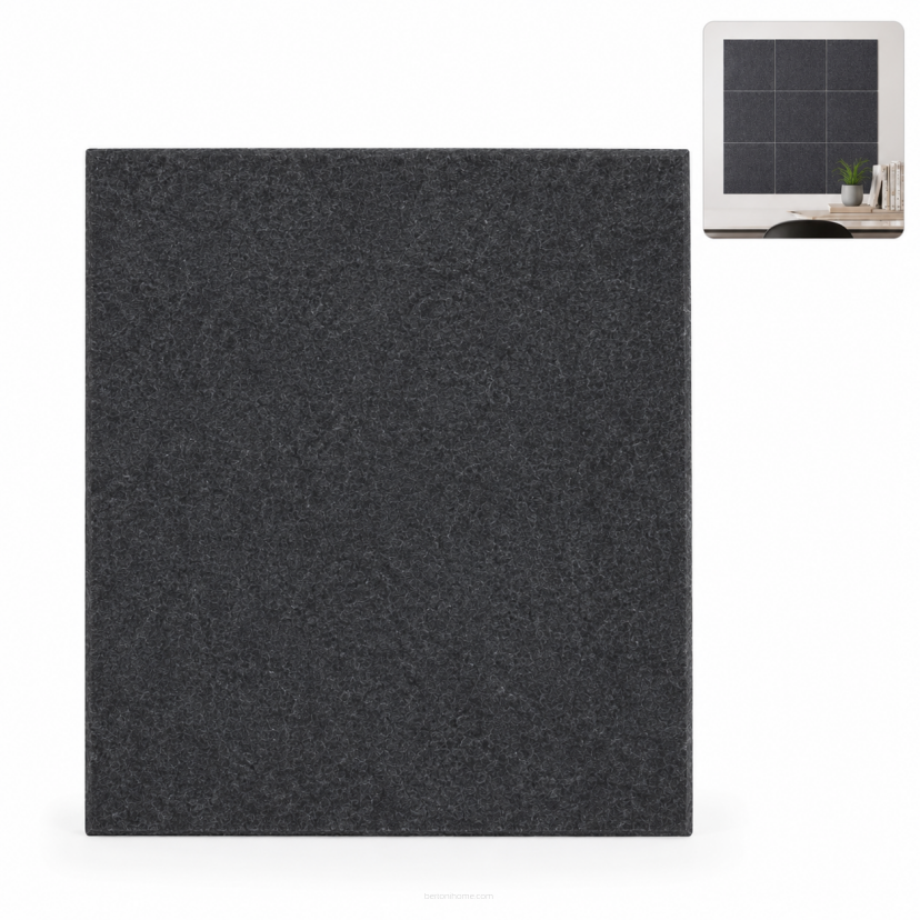 Filcowy Panel Ścienny Samoprzylepny KWADRAT Antracyt, 37x37 cm 4 mm – Panel Dekoracyjny, Akustyczny, Izolacyjny i Antykondensacyjny