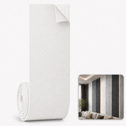 ARCO FeltWall Pas Filcowy Samoprzylepny 50 × 500 cm Dekoracyjno-Akustyczny, Biały