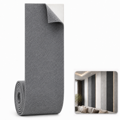 ARCO FeltWall Pas Filcowy Samoprzylepny 50 × 500 cm Dekoracyjno-Akustyczny, Szary